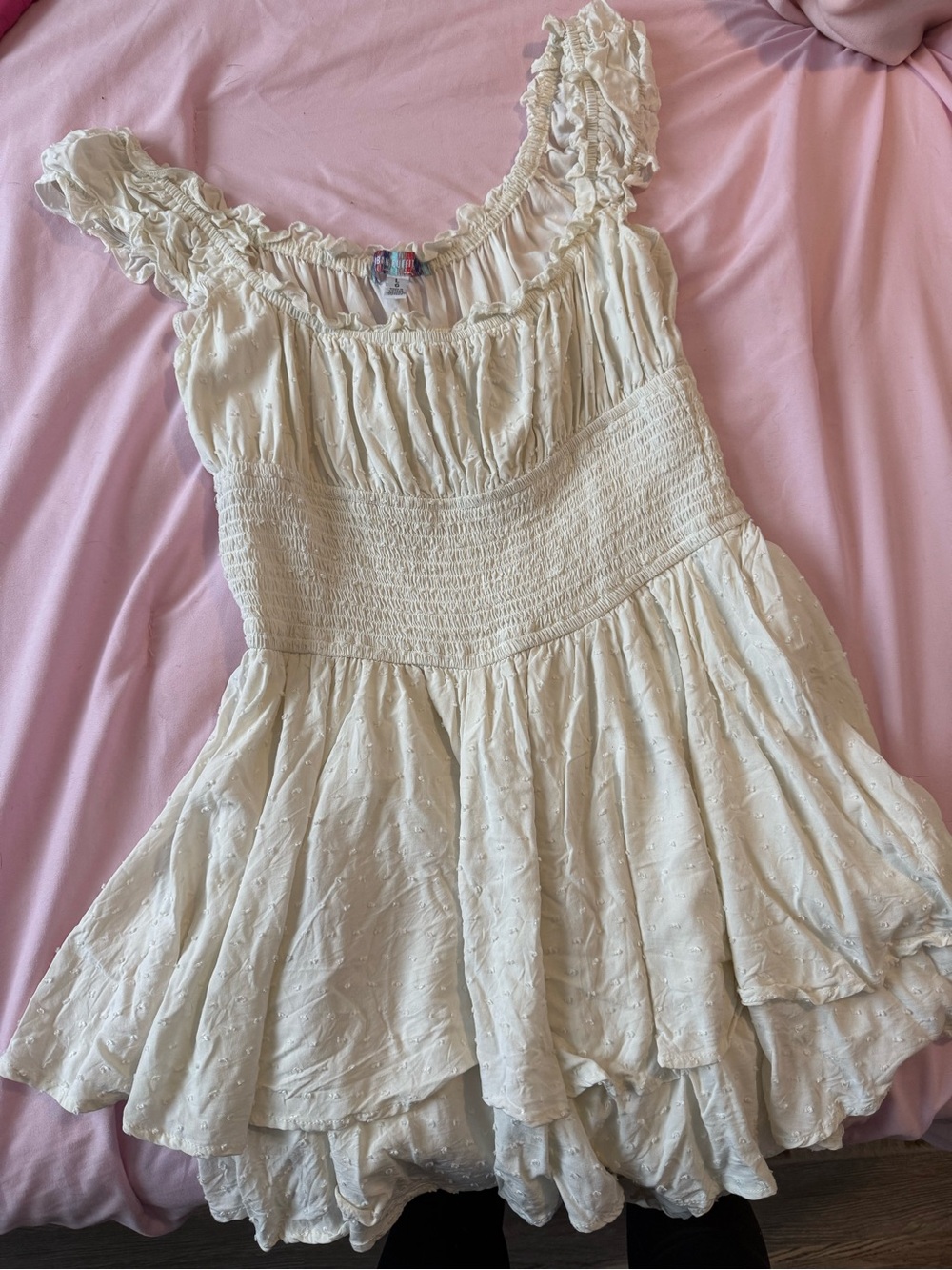Urban Outfitters Roise Smocked Tiered Ruffle Dress - Picture 2 of 5